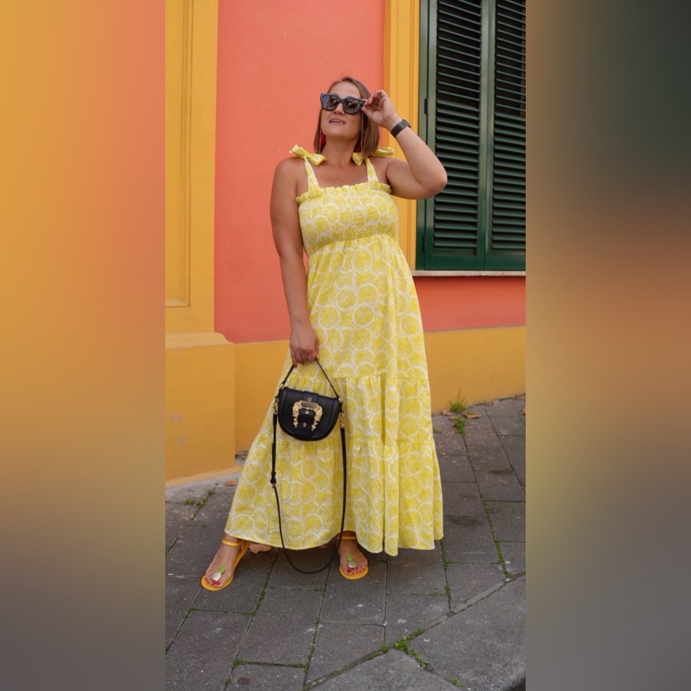 NEW- Kathleen Maeve and Victoria Dunn Lemon print maxi